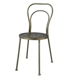 Jídelní stoly Mosazná antik kovová židle Hilla - 41*41*92 cm Chic Antique 40037213 (40372-13)
