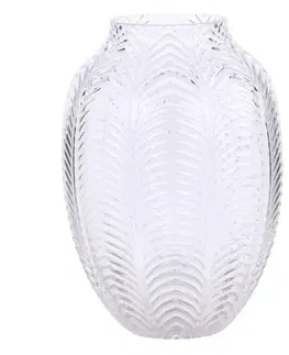 Dekorativní vázy Transparentní skleněná dekorační váza Leaf  - Ø 14*18cm Chic Antique 74016100 (74161-00)