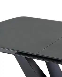 Jídelní stoly HALMAR Rozkládací stůl Patrizio tmavě šedý/černý
