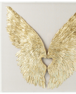 Dekorace na zeď předměty KARE Design Nástěnná dekorace Wings Gold 120×120 cm