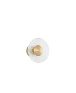 Designová nástěnná svítidla NOVA LUCE nástěnné svítidlo ESIL čiré sklo mosazný zlatý hliník LED 4W 230V 3000K IP20 9118514