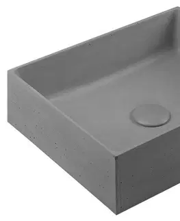 Umyvadla SAPHO FORMIGO betonové umyvadlo na desku, 47,5x36,5cm, šedá FG117