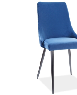 Jídelní sety Jídelní židle PIANO B VELVET Signal Tmavě modrá