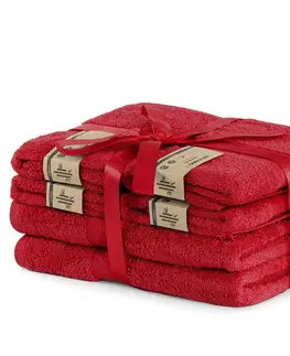 Ručníky Set 2 osušek a 4 ručníků DecoKing Bella červené, velikost 2*70x140+4*50x100