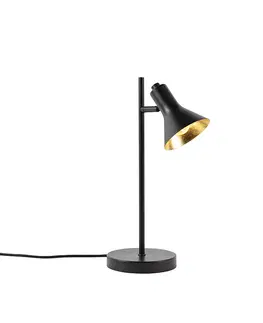 Stolni lampy Moderní stolní lampa černá se zlatým 1 světlem - Magno