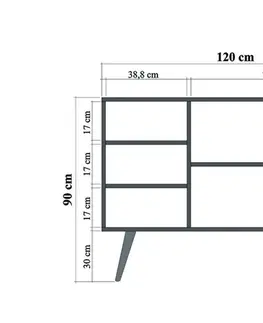 Komody Sofahouse Designová komoda Vallissa 120 cm vzor dub