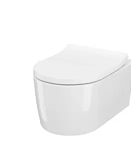 WC sedátka LAUFEN Rámový podomítkový modul CW1 SET s chromovým tlačítkem + WC CERSANIT INVERTO + SEDÁTKO DURAPLAST SOFT-CLOSE H8946600000001CR IN1