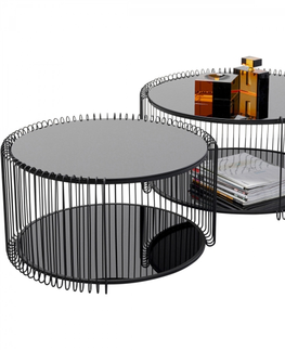 Konferenční stolky KARE Design Konferenční stolek Wire Double černý (set 2 kusů)