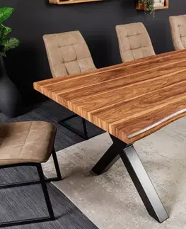 Jídelní stoly LuxD Designový jídelní stůl Kaniesa 200 cm vzor ořech - II. třída