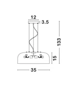 Klasická závěsná svítidla Nova Luce Stylové závěsné svítidlo Perleto v několika variantách - 2 x 10 W, pr. 350 mm, šedá NV 826802