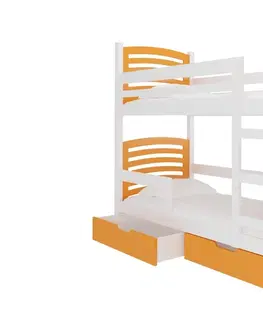 Postele ArtAdrk Dětská patrová postel OSUNA Barva: Bílá / oranžová