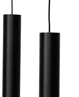 Zavesna svitidla Designová závěsná lampa černá oválná 7-světelná - Tuba