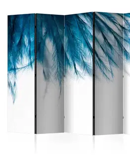 Paravány Paraván Sapphire Feathers Dekorhome 135x172 cm (3-dílný)