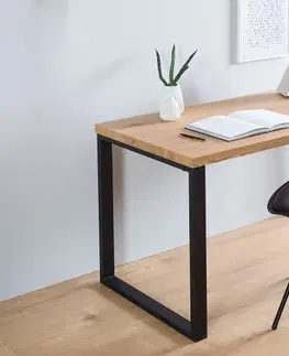 Stylové a luxusní pracovní a psací stoly Estila Designový moderní pracovní stůl 128cm černá / dub