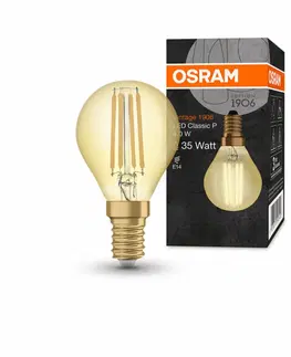 LED žárovky OSRAM Vintage 1906 LED CL P FIL GOLD 35 non-dim 4W/825 E14