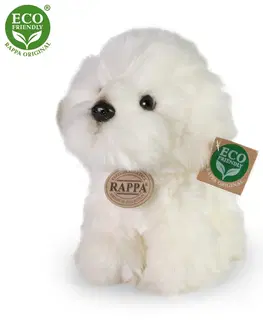 Hračky RAPPA - Plyšový pes bišonek sedící 18 cm ECO-FRIENDLY