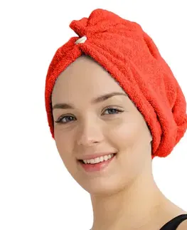 Ručníky Rychleschnoucí froté turban na vlasy červená
