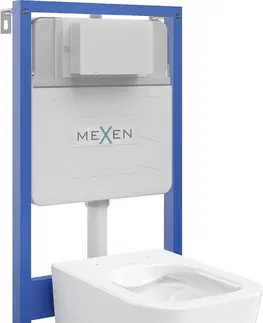 Záchody MEXEN/S WC předstěnová instalační sada Fenix Slim s mísou WC Teo,  bílá 6103385XX00
