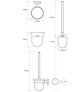 WC štětky SAPHO X-ROUND WC štětka závěsná, mléčné sklo, chrom XR303