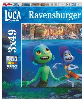 Hračky puzzle RAVENSBURGER - Disney Pixar: Luca 3x49 dílků