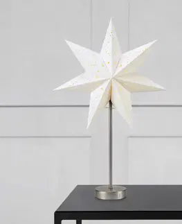 Vánoční světelná hvězda Markslöjd LED hvězda Mathilda nikl/bílá baterie