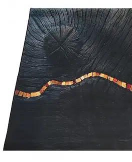 Moderní koberce Jednoduchý černý koberec se zajímavým detailem Šírka: 120 cm | Dĺžka: 180 cm