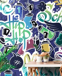Samolepící tapety Samolepící tapeta veselý street art ve fialovém