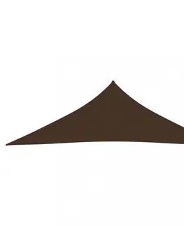 Stínící textilie Stínící plachta trojúhelníková 5 x 5 x 6 m oxfordská látka Dekorhome Hnědá