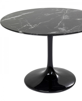 Kulaté jídelní stoly KARE Design Stůl Solo Marble - černý, Ø110cm