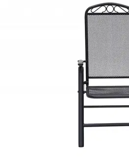 Zahradní židle a křesla DEOKORK Kovové křeslo polohovatelné GREY (černá)