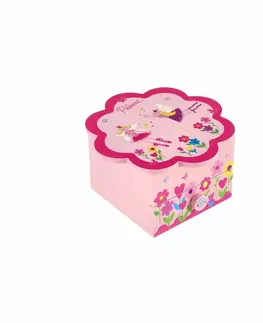 Dřevěné hračky Teddies Hrající skříňka se šperkovnicí Princess, 14,5 x 8 x 14,5 cm