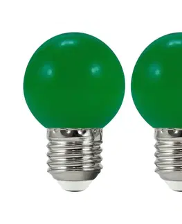 LED osvětlení  SADA 2x LED Žárovka PARTY E27/0,5W/36V zelená 3000K 
