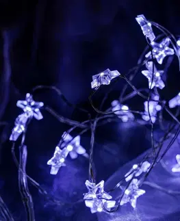 LED osvětlení na baterie DecoLED LED světelný řetěz na baterie - hvězdičky, ledově bílá, 20 diod, 2,3 m
