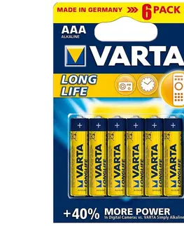 Baterie primární VARTA Varta 4103 - 6 ks Alkalické baterie LONGLIFE EXTRA AAA 1,5V 