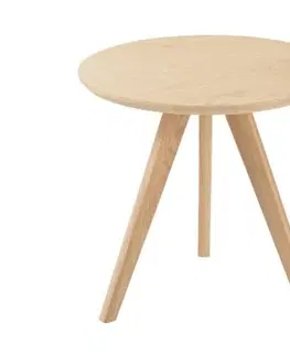 Konferenční stolky Přírodní dřevěný odkládací stolek Scandinavian - Ø 50*49cm J-Line by Jolipa 96082
