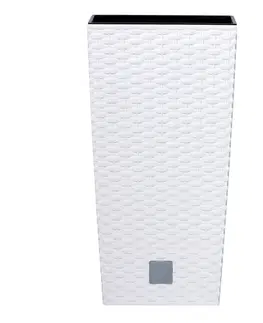 Květináče a truhlíky Prosperplast Obal RATO SQUARE bílý 20x20x37,6cm