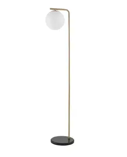 Designové stojací lampy NOVA LUCE stojací lampa ALVAREZ saténový zlatý kov a černý mramor bílé opálové sklo E27 1x12W 230V bez žárovky IP20 9136702