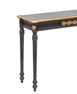 Konferenční stolky LuxD Designová konzola Kathleen 125 cm černo - zlatá