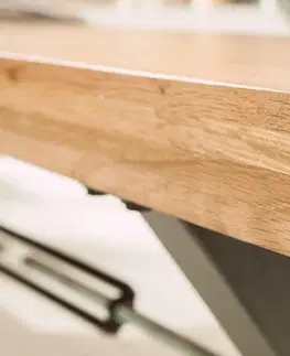 Lavice do jídelny LuxD Designová lavice Thunder, 180cm, divoký dub