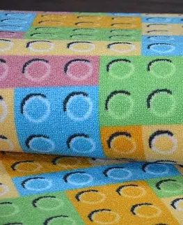 Koberce a koberečky Dywany Lusczow Dětský kusový koberec LEGO zelený, velikost 100x500