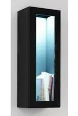 Výprodej nábytku skladem Artcam Vitrína VIGO se sklem | krátká Barva: korpus černý/dvířka bílý lesk