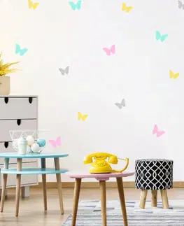 Samolepky na zeď Samolepky do pokoje - Hravé barevné motýlky