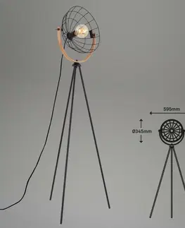 Designové stojací lampy BRILONER Stojací svítidlo pr. 34,5 cm 1x E27 40W černá BRILO 1385-015