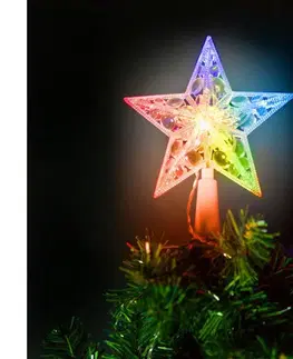 Vánoční dekorace  LED RGB Vánoční hvězda na stromeček 10xLED/2xAA 15cm 