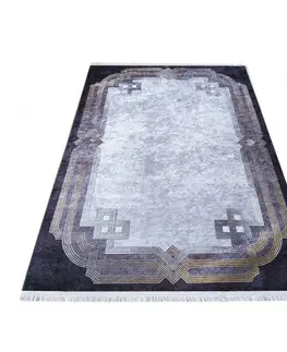 Moderní koberce Vícebarevný vzorovaný koberec se zlatým vzorem Šířka: 80 cm | Délka: 150 cm