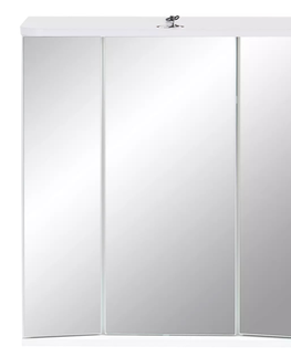 Koupelnový nábytek Koupelnová zrcadlová skříň VR 21 s LED osvětlením, bílá/beton Z EXPOZICE PRODEJNY, II. jakost