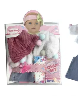 Hračky panenky MAC TOYS - Mikina s kuličkami, čepička a kalhoty pro panenku 40-43 cm