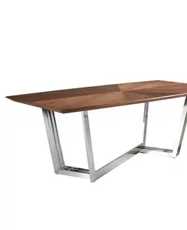 Designové a luxusní jídelní stoly Estila Luxusní jídelní stůl Vita Naturale ze dřeva a chromu 220cm