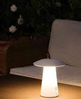 Osvětlení terasy a balkónu FARO TASK LED, bílá přenosná stolní lampa
