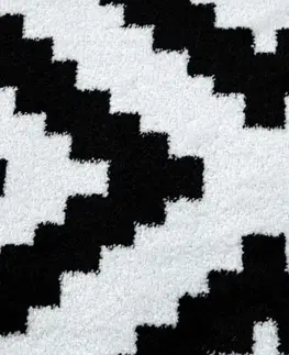 Koberce a koberečky Dywany Lusczow Kusový koberec SKETCH PHILIP bílý / černý - čtverce, velikost 60x100